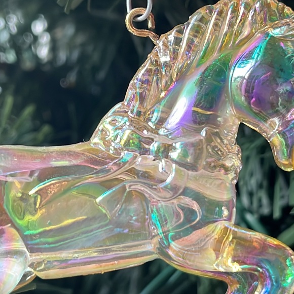 Blown Glass Iridescent Unicorn Holiday Ornament - Picture 7 of 7